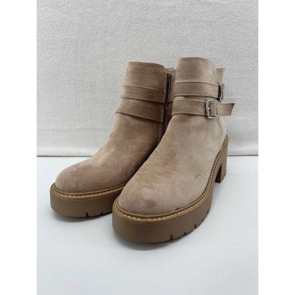 Madden Girl Frost Woman’s Ankle Boots Tan Size 10 Chunky Heel